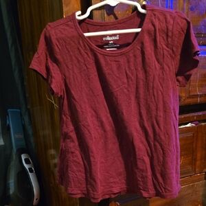 !!. Girls (6-7) Burgundy Short Sleeve Tee